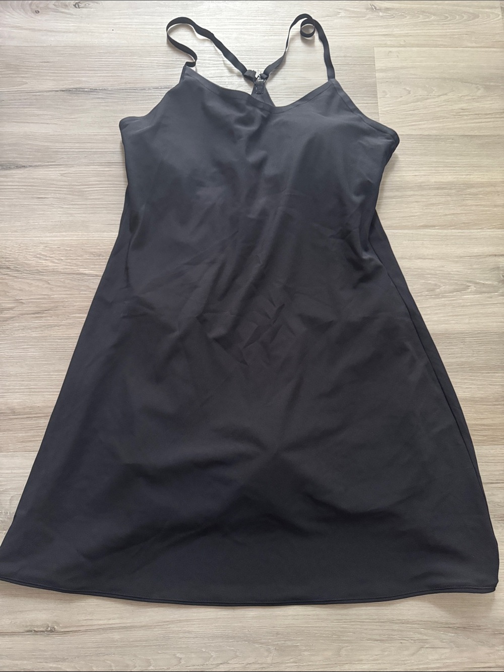Outdoor Voices Black Mini Slip Dress with Adjustable Straps